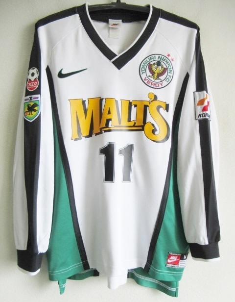 ヴェルディ川崎 1998AWAY長袖ユニフォーム＃11カズ 三浦知良 XLサイズ