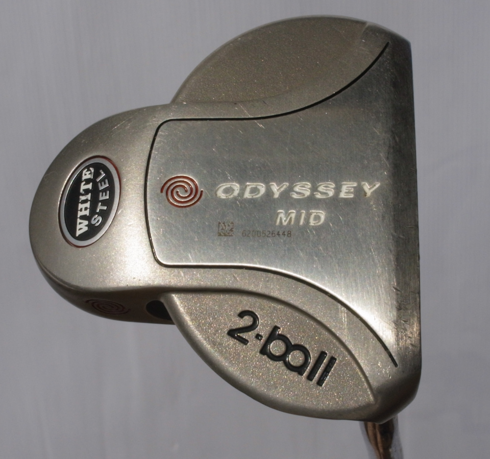 オデッセイ ODYSSEY WHITE STEEL 2-Ball MID 中尺 パター 男性 右利き