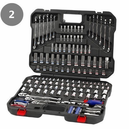 164PC ツールセット ソケットレンチセット 車修理 ハンドツール インスツルメント ソケットセット ラチェット レンチ スパナ_3