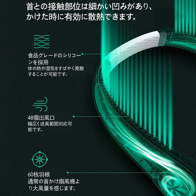 首かけ扇風機 羽なし ネッククーラー 羽根なし ネックファン 首掛け ハンズフリー USB充電式 扇風機 ハンディ 熱中症対策 03 首掛け扇風機 ネッククーラー | ロールタイプ キャンプ 3段階冷却