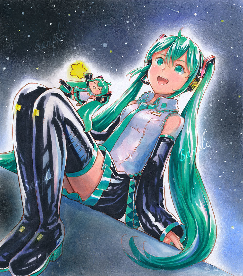 同人手描きイラスト 色紙 原画 ボーカロイド初音ミク Twinkle Talk トウィンクルトーク 手描きイラスト 売買されたオークション情報 Yahooの商品情報をアーカイブ公開 オークファン Aucfan Com