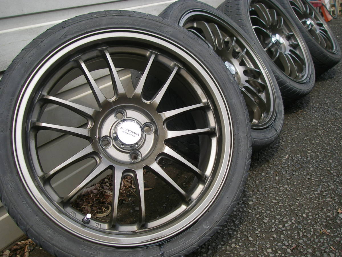 bB外し KYOWA RACING 17インチ7J 4穴PCD100 ブロンズ調カラー、205