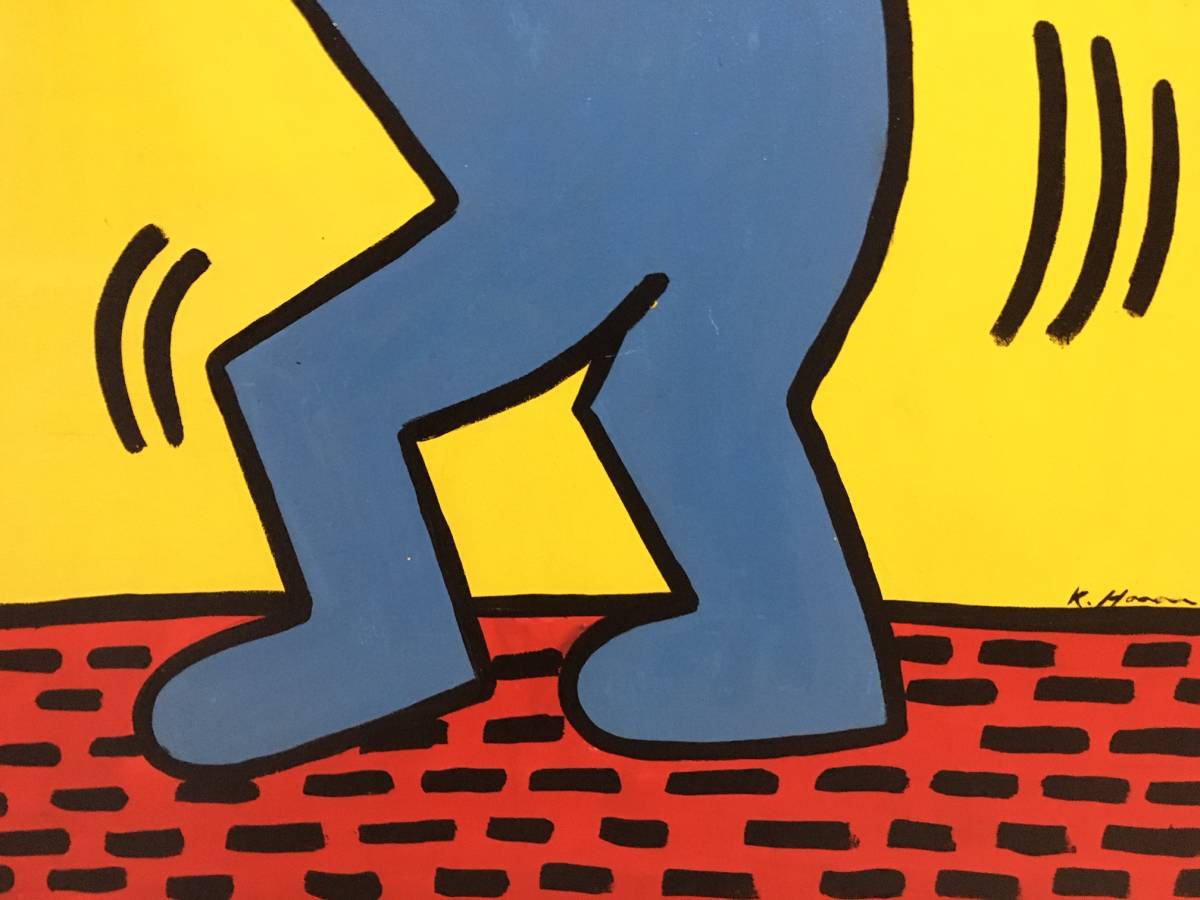貴重作品】 キース・ヘリング Keith Haring 肉筆アクリル画 直筆サイン