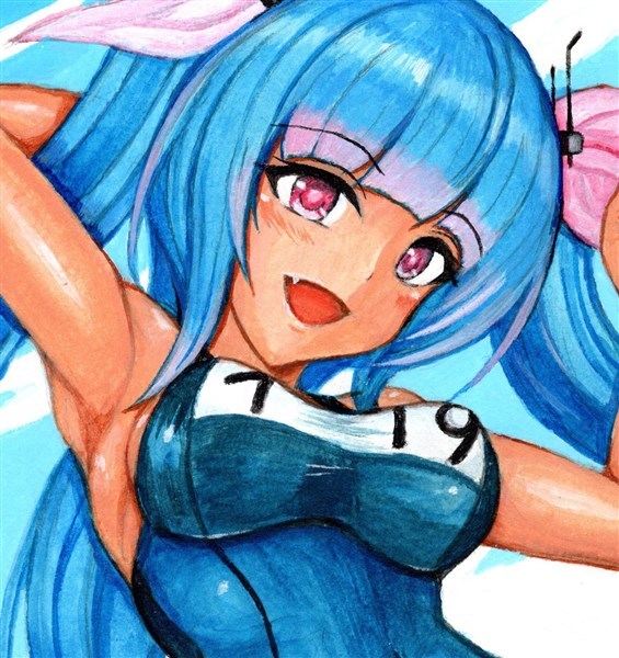 手描きイラスト Yahoo!オークション オリジナル No: 雨合羽イラスト
