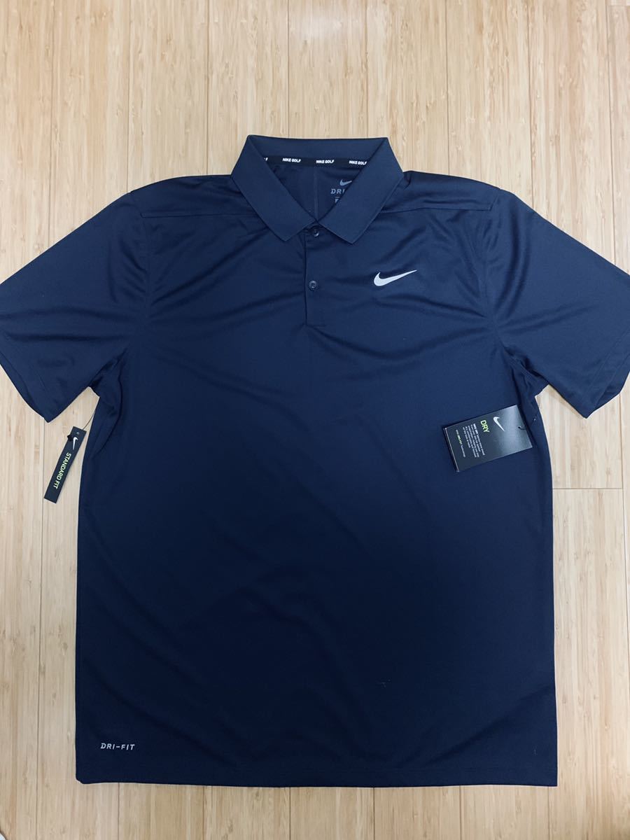 【HOT，定番人気】 Nike golf ナイキ ゴルフ ポロシャツ dryfit ネイビー US Lサイズ(ナイキ)｜売買されたオークション情報、yahooの商品情報をアーカイブ公開 - オークファン シャツ