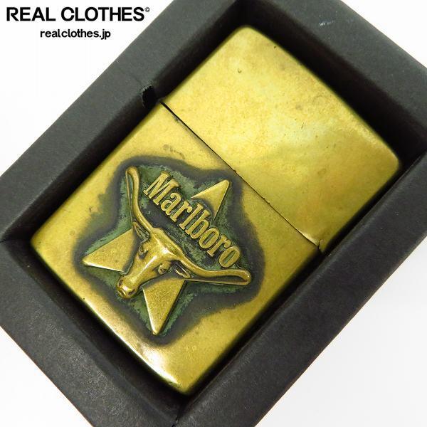 【難有り】ZIPPO/ジッポー Marlboro/マルボロ ロングホーンスター/メタル貼り 1993年製 /LPL