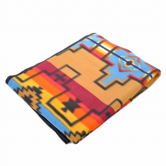 【最安値，得価】 エルパソサドルブランケット El Paso フリースロッジブランケット 01A.TAN/BLUE ネイティブ柄 メキシカンラグ キャンプ テント(ブランケット)｜売買されたオークション情報、yahooの商品情報をア ブランケット