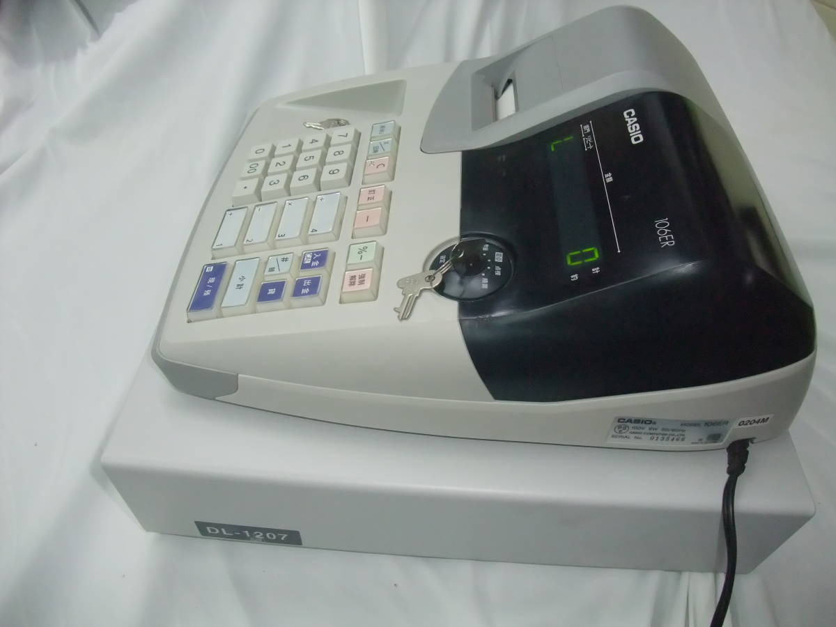 CASIO 106ER レジスター 本体 キー付き 動作良好 美品 グレー CASIO 106ER レジスター 本体 キー付き 動作良好 美品 グレー CASIO