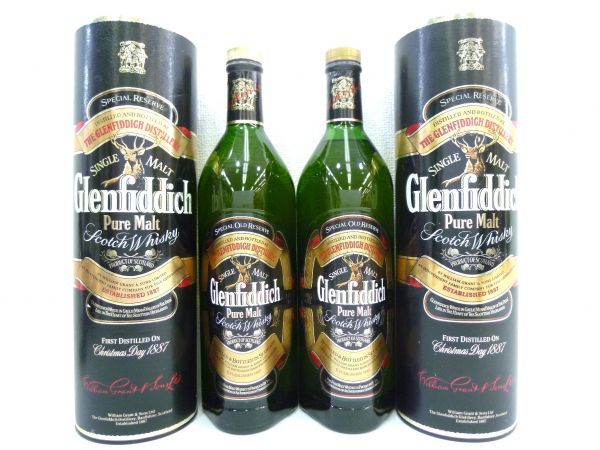 【爆買い，お得】 古酒 2本セット Glenfiddich グレンフィディック シングルモルト ピュアモルト スコッチ ウイスキー 1000ml 43% 筒缶 未開栓 A36181sG-M(スコッチ)｜売買されたオークション情報、yahooの商品情報をア スコッチ