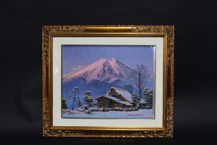 川島実 富嶽朝暁 油絵 6号 【公式通販】