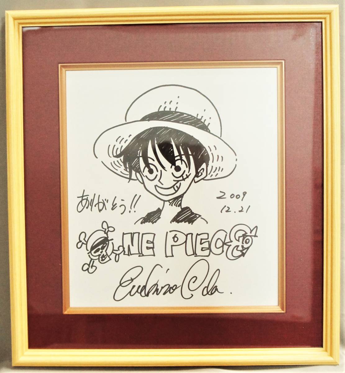 ONE PIECE 尾田栄一郎 ワンピース アニメ サイン 色紙 漫画 額