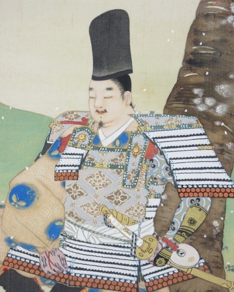 北村明道　肉筆！　絹絵　富士 北村明道○武者絵○絹本○歴史・人物画得意○群馬県生れ