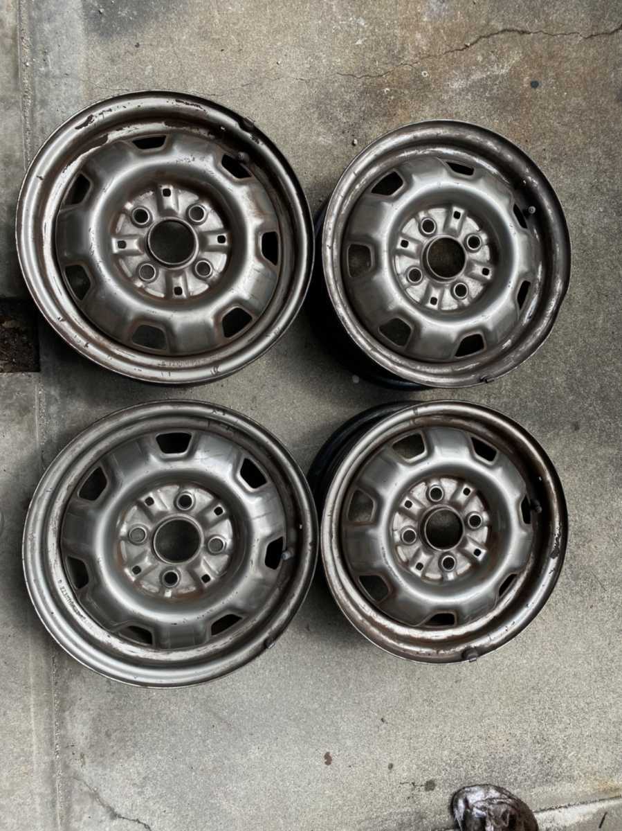 13インチ トヨタ 4穴 PCD100 5J 純正スチールホイール スチール