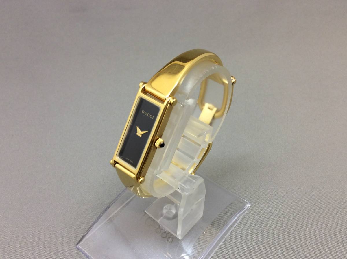 S108○【Qz/電池交換済】GUCCI グッチ 1500L S レディース バングル