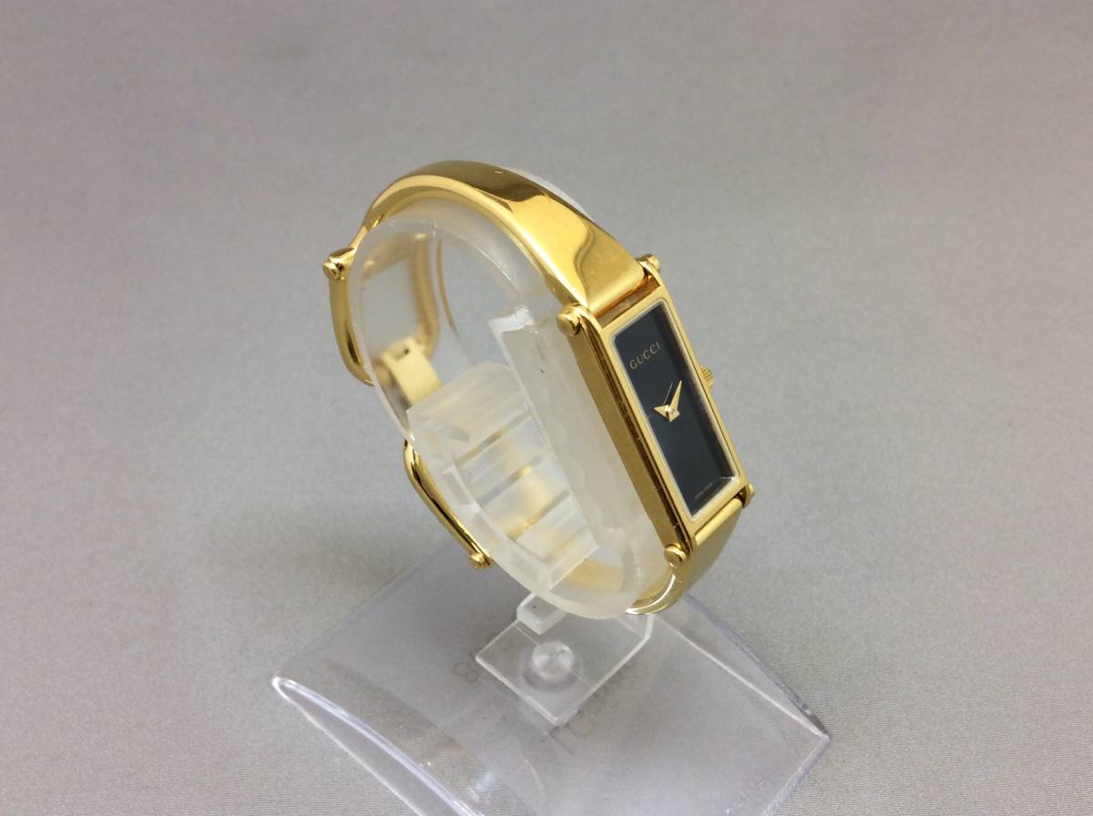 S108○【Qz/電池交換済】GUCCI グッチ 1500L S レディース バングル