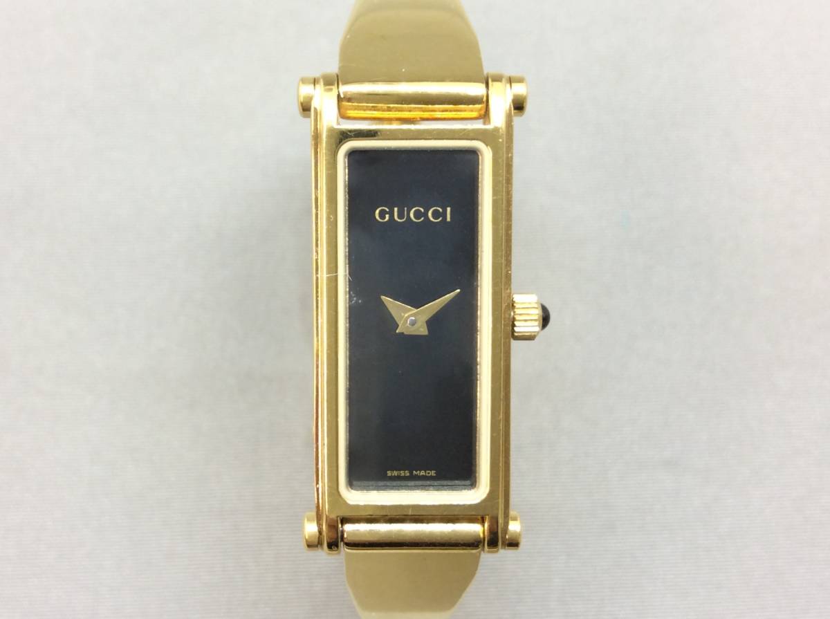 S108○【Qz/電池交換済】GUCCI グッチ 1500L S レディース バングル