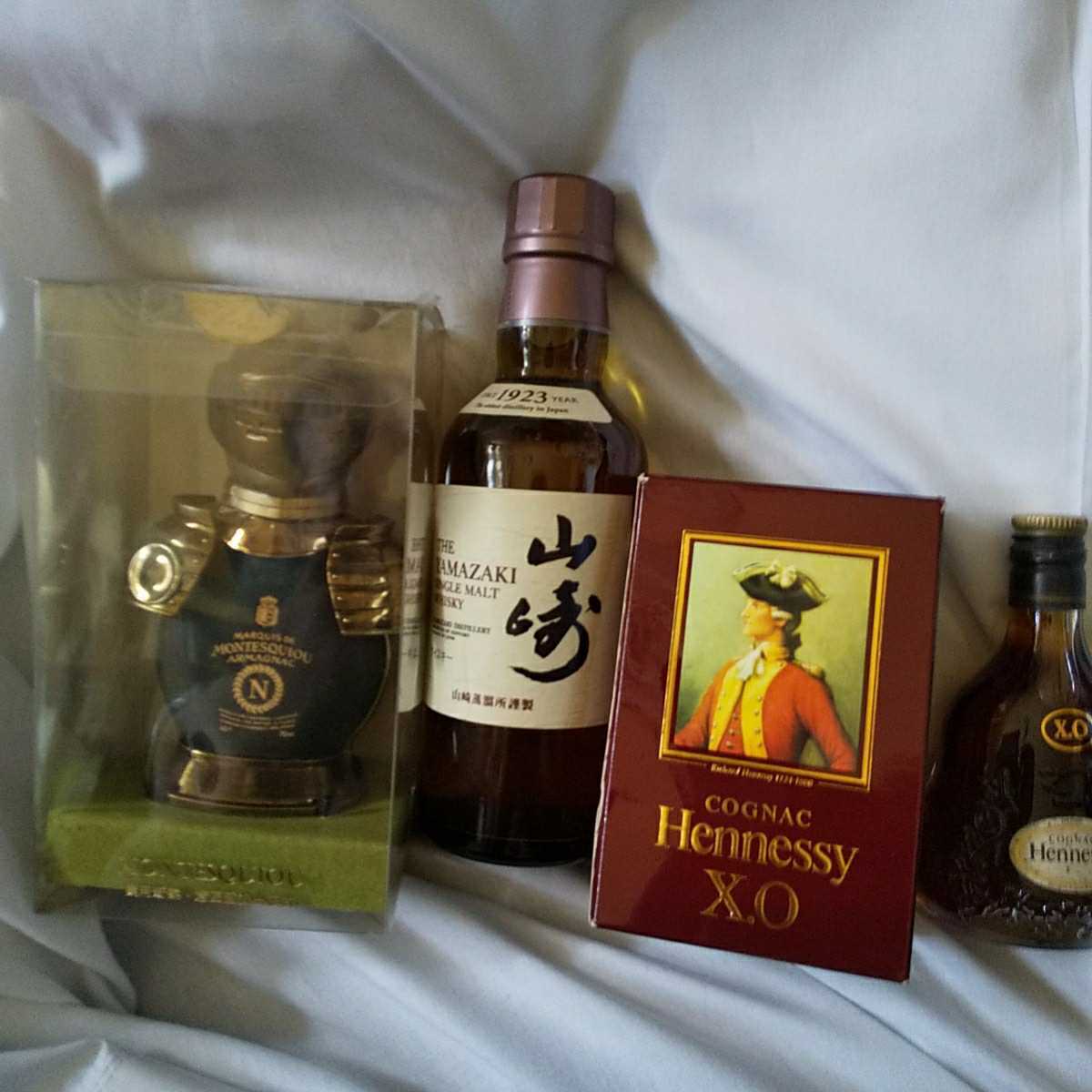 格安 クリーニング 山崎、ヘネシーXo，ナポレオン、膳4本まとめセット