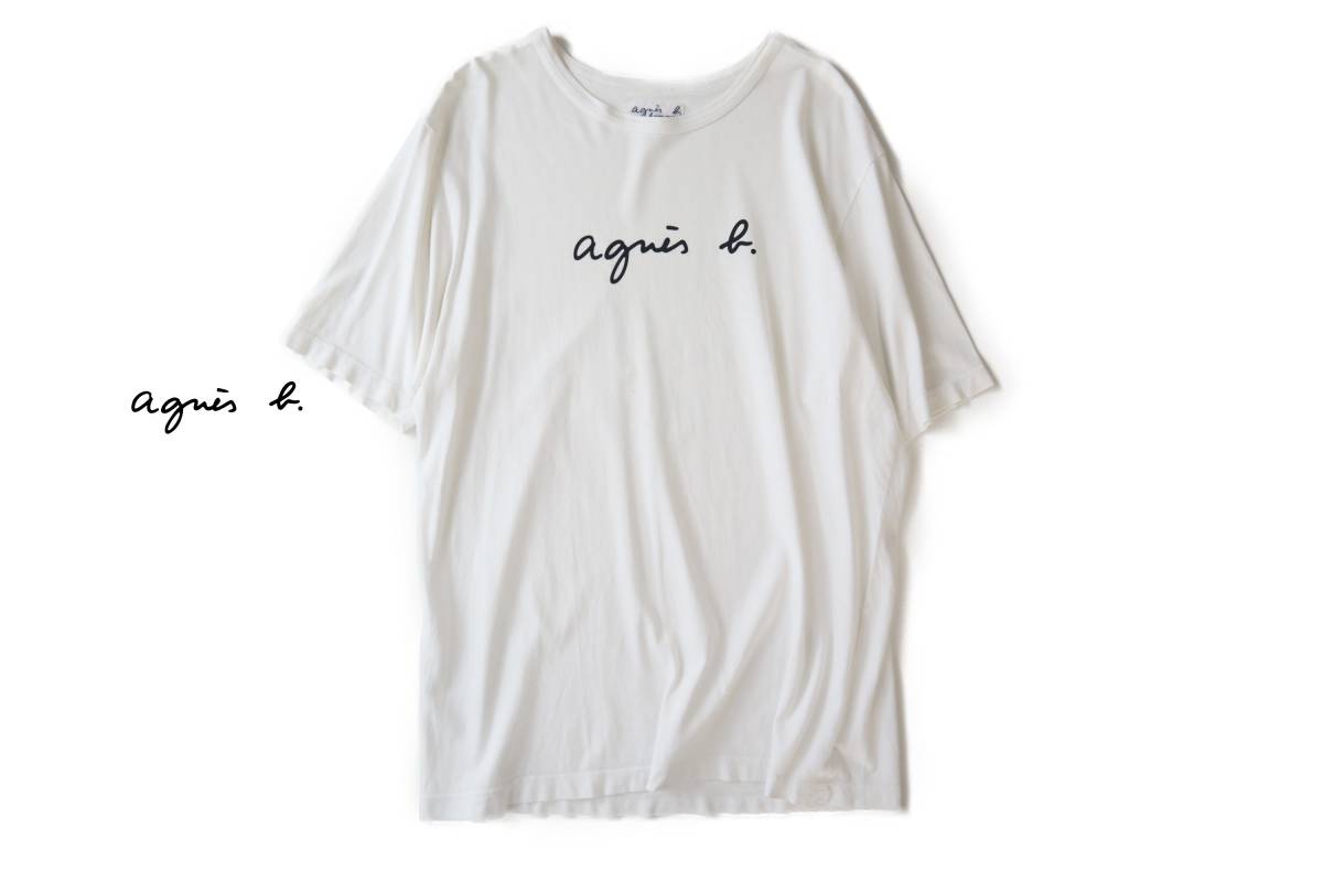 HOT，お得 agnes b. HOMME 春夏 綿100% フロントロゴデザイン プリント コットン Ｔシャツ 半袖 カットソー 白 アニエスベー(半袖Tシャツ)｜売買されたオークション情報、yahooの商品情報をアーカイブ公開 - 男性用