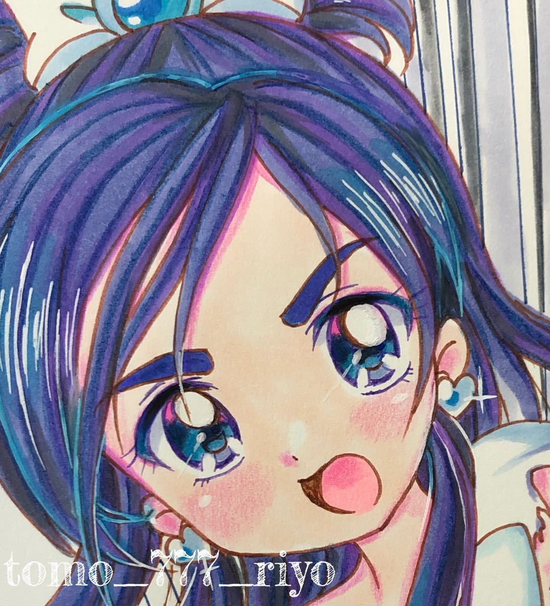 同人手描きイラスト【ふたりはプリキュア】キュアホワイト A4 ケント紙