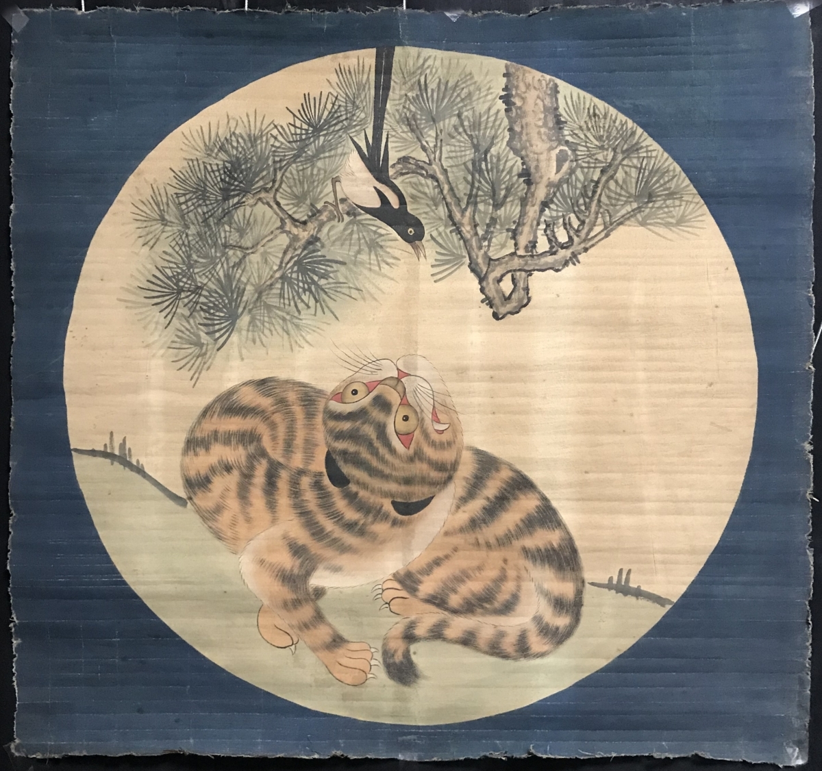 横濱美術 李朝民画 虎と鳥図 李朝時代後期の庶民実用的民俗絵画 結婚 