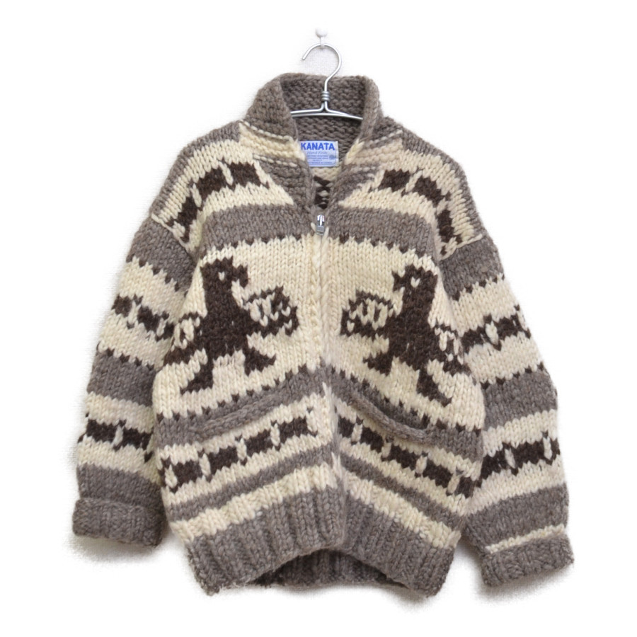 新作登場 カナタ KANATA カナダ製 ジップアップ カウチンセーター/-/ベージュ X618(Lサイズ)｜売買されたオークション情報、yahooの商品情報をアーカイブ公開 - オークファン Lサイズ