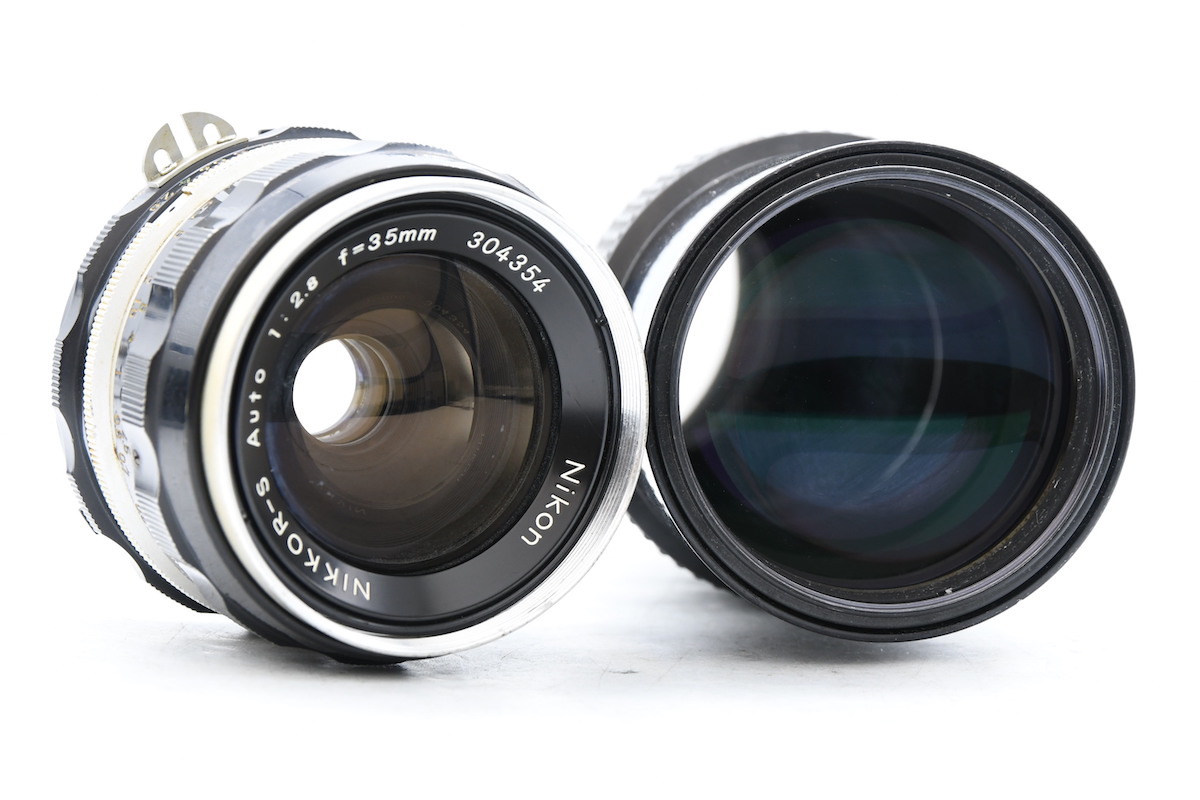 ◆ Nikon ニコン FE + AI NIKKOR-S Auto 35mm F2.8 + AI NIKKOR 200mm F4 レンズ2本 セット MF一眼レフ 広角 望遠単焦点レンズ