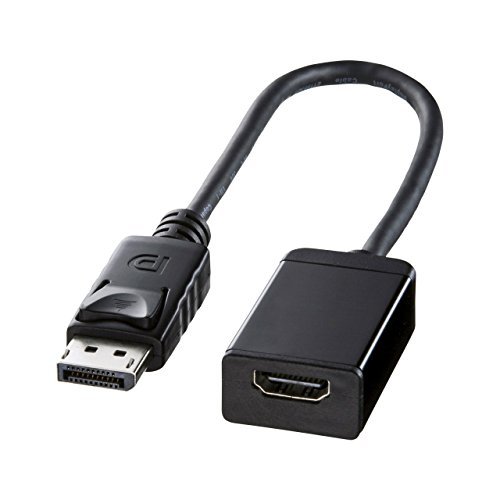  黒 0.2m SANWA SUPPLY DisplayPort-HDMI変換アダプタ 0.2m AD-DPHD02_1