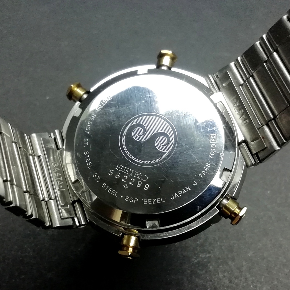 SEIKO QUARTZ セイコー 7A48-7010 ムーンフェィズ クロノグラフ 