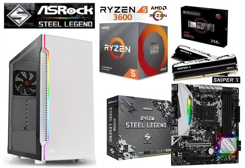 ☆最新AMD Ryzen5 3600/VGA無し/B450/M2.SSD256GB/Mem16GB/650W/Win10