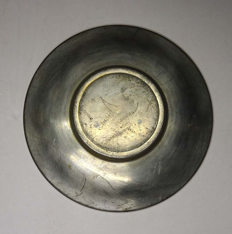 煎茶道具 茶托 茶器 唐物 錫製 中国古玩 圧巻 乾茂號造 五