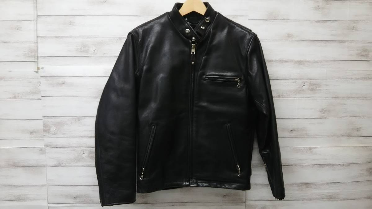 Schott シングルライダース ショット シングル ライダース | Schott(ショット) &frasl; 中古・古着通販Schott (ショット) NYC LEATHER シングルライダースジャケット&frasl;36&frasl;牛革&frasl;BLK アイテムから探す,ジャケット OFFICIAL 襟付きシングルライダースジャケット&frasl;36