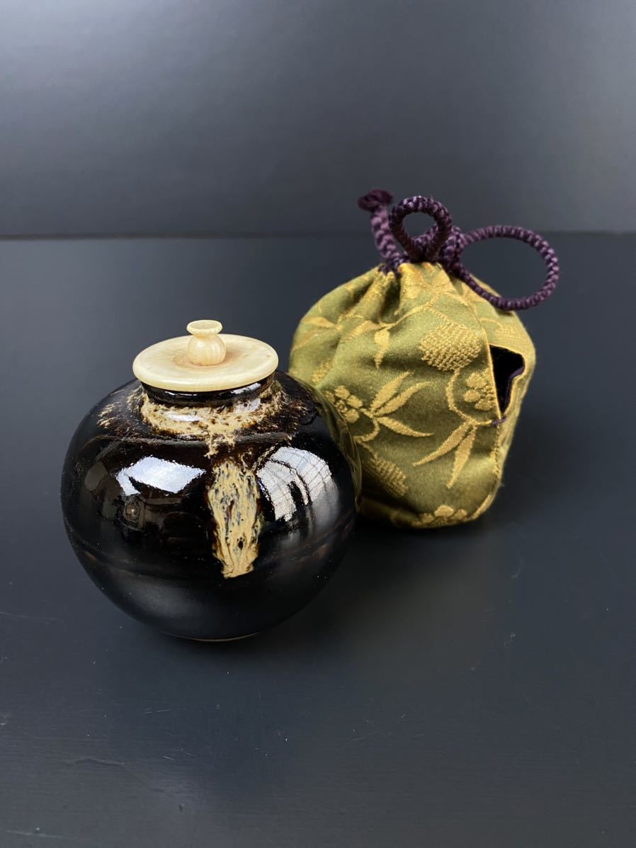 r323] 茶入 仕覆付 茶道具 茶壺 茶道 【公式通販】
