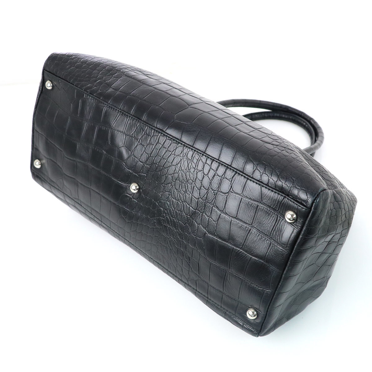 ○1円〜 ○極美品 ○クロコ型押し トートバッグ バック ショルダー