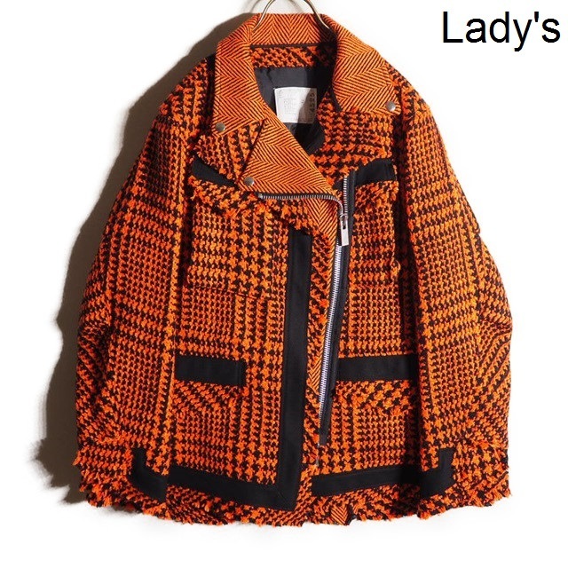 即納商品 H2063P ▽sacai サカイ▽ 19AW ウール レイヤード ライダース 即納商品 H2063P ▽sacai サカイ▽ 19AW ウール レイヤード ライダース