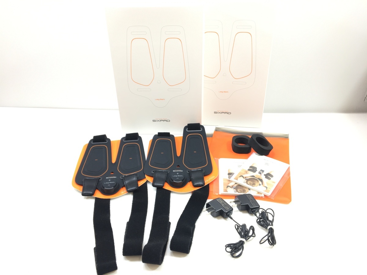 SIXPAD シックスパッド Leg Belt レッグベルト MTG グレー 0 : レッグベルト2 美品MTG SE-CM-14B-L 超美品新品ジェル付 2セット 専用コントローラー付 レッグベルト用ジェルシート