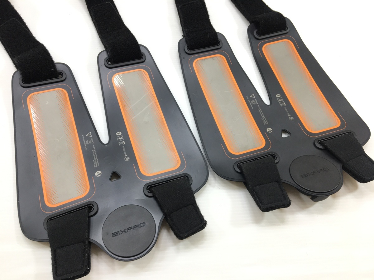 SIXPAD シックスパッド Leg Belt レッグベルト MTG グレー 0 : レッグベルト2 美品MTG SE-CM-14B-L 超美品新品ジェル付 2セット 専用コントローラー付 レッグベルト用ジェルシート