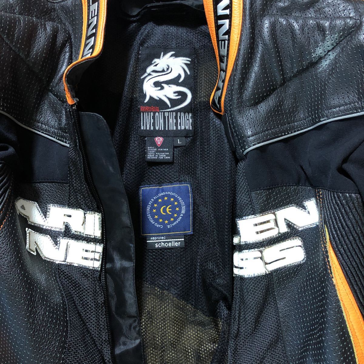 ARLEN NESS 革ツナギ Lサイズ ブラック/シルバー アレンネス 革ツナギ レーシングスーツ Lサイズ アレンネス NESS ARLEN
