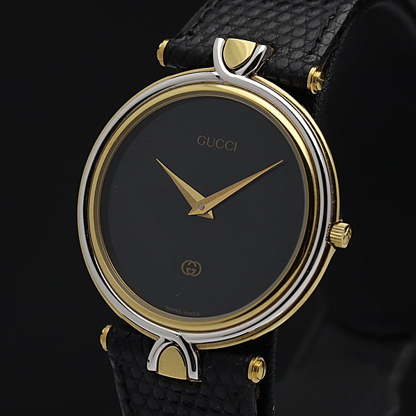 1円☆正規品【GUCCI/グッチ】4500M GGロゴ有 ブラック文字盤 純正