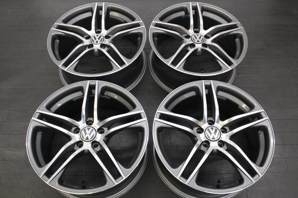 中古ホイール メーカー不明 社外 ダブルスポーク 17インチ 7.5J +35 100 5穴 ハブ径 57.1ミリ VW フォルクスワーゲン ゴルフ4 クロスポロ