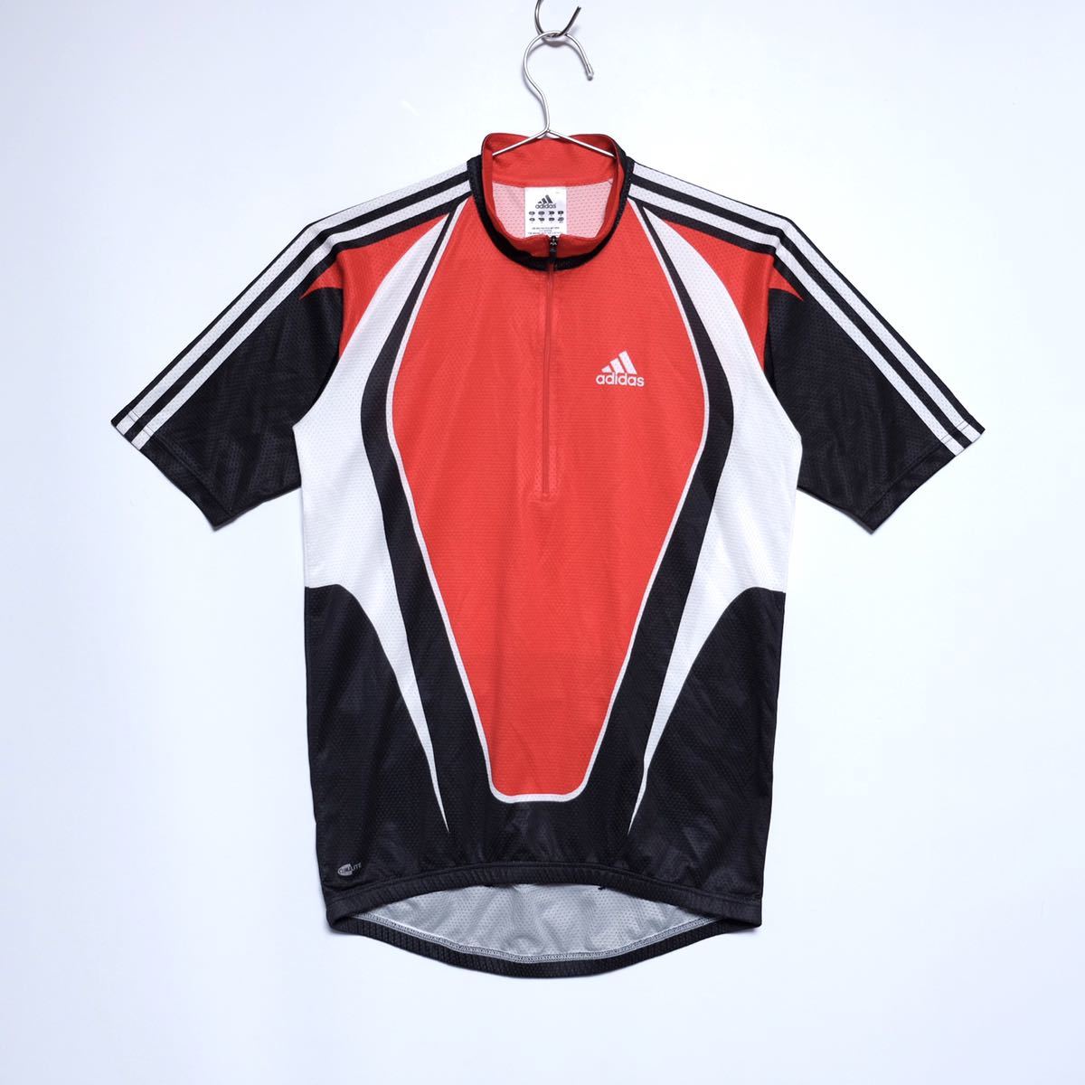 人気SALE，お買い得 adidas アディダス /サイクルジャージ/ハーフジップ/CLIMALITE/三本ライン/アメアスポーツ/MAVIC/マヴィック/半袖/レッド/L(Lサイズ)｜売買されたオークション情報、yahooの商品情報をアーカイブ公 男性用