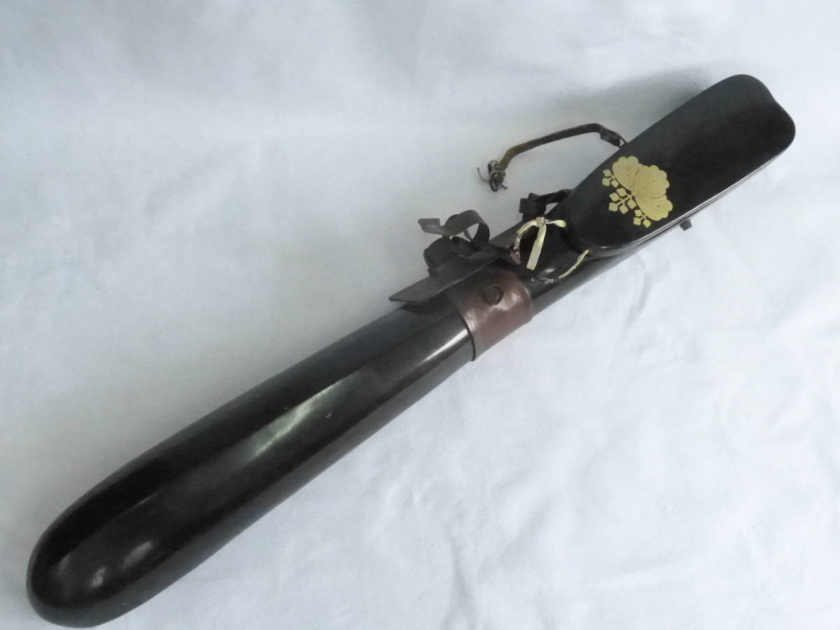 黒漆 時代武具 魁◇時代武具 桐箱付 肥後系統 鉄地透かし鍔 江戸時代