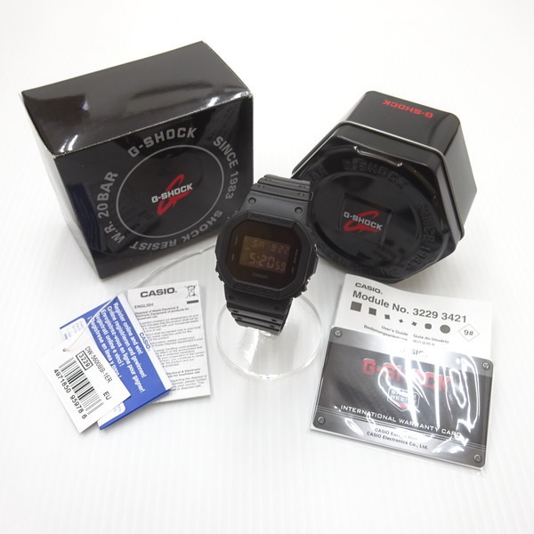 美品 CASIO G-SHOCK DW-5600BB オールブラック ソリッドカラーズ 黒 カシオ Gショック デジタル 腕時計 カレンダー 20気圧 防水_1