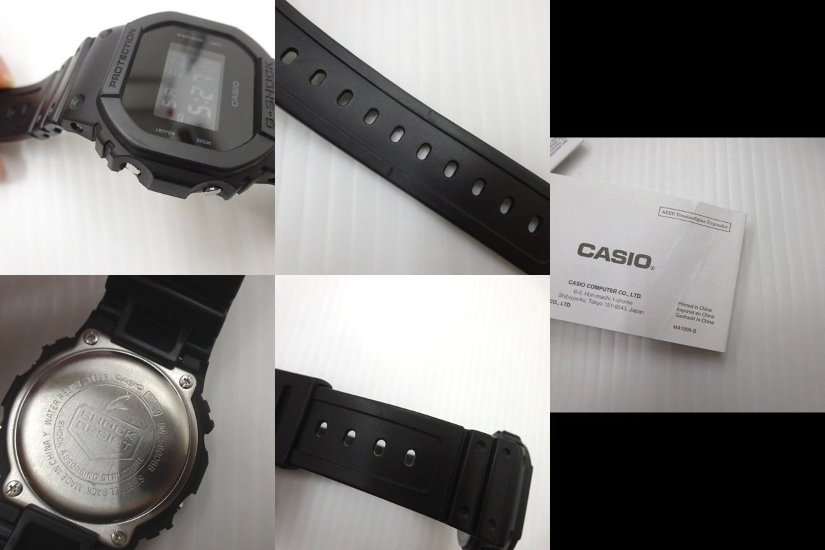 美品 CASIO G-SHOCK DW-5600BB オールブラック ソリッドカラーズ 黒 カシオ Gショック デジタル 腕時計 カレンダー 20気圧 防水_8