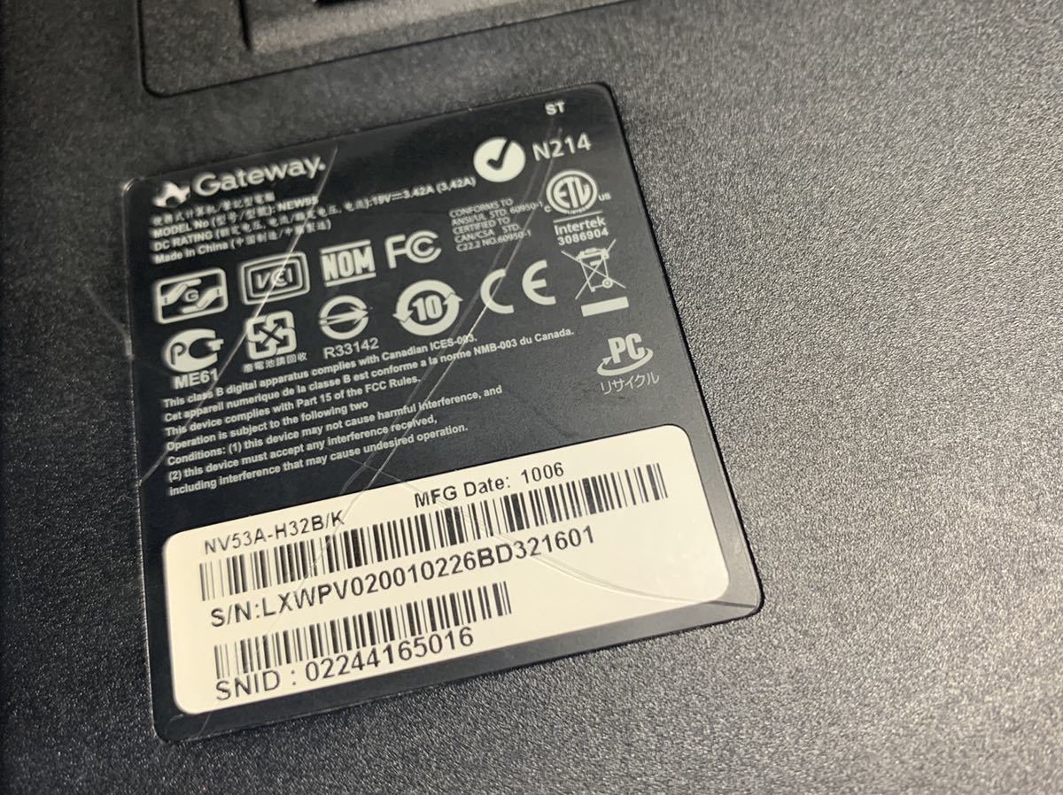 Gateway NEW95【AMD Athlon II N330 Dual Core】メモリ 4GB HDD 250GB