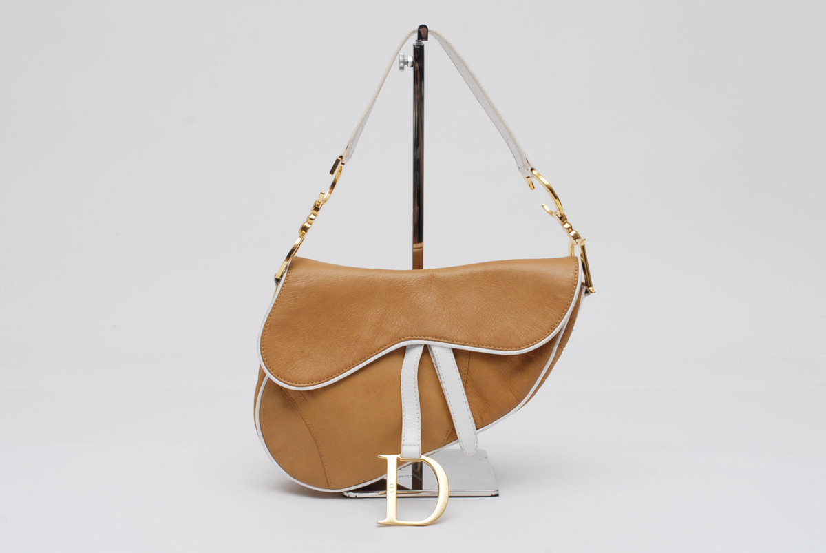 お得，低価 1円スタート ディオール Christian Dior バイカラー サドル 