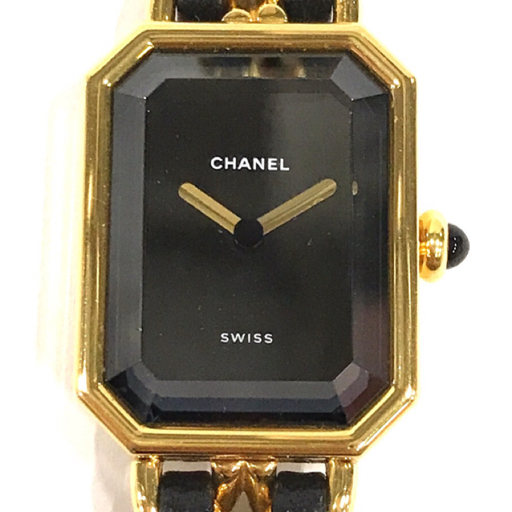 シャネル プルミエール クォーツ 腕時計 Mサイズ ゴールド × ブラック