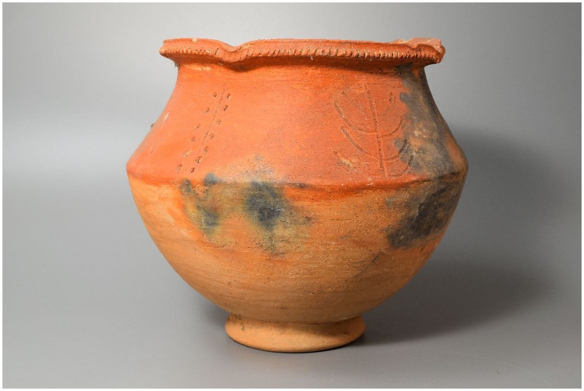 URA]発掘出土品/土器花入/6-11-100(検)骨董/壺/壷/弥生土器/縄文土器