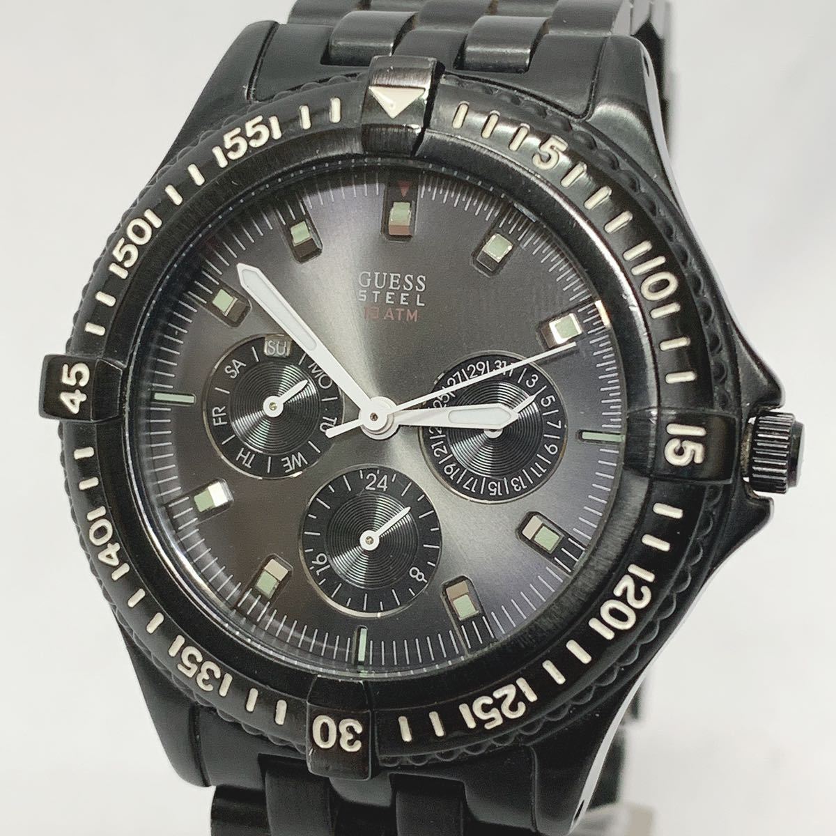 HOT，新品 GUESS ゲス クロノグラフ メンズ腕時計 クォーツ ブラック 