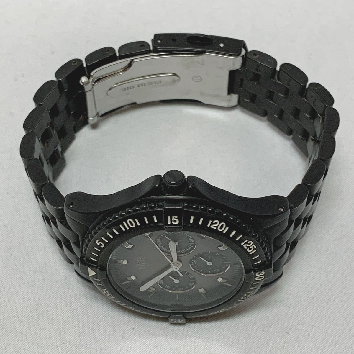 HOT，新品 GUESS ゲス クロノグラフ メンズ腕時計 クォーツ ブラック 
