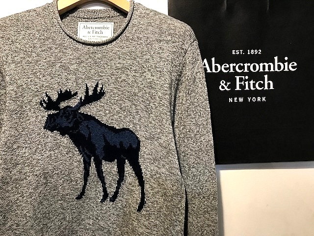 本物 アバクロ Medium Grey 0043 010 コットンニット ムース柄 ジャガードセータ Abercrombie Fitch Mサイズ 売買されたオークション情報 Yahooの商品情報をアーカイブ公開 オークファン Aucfan Com